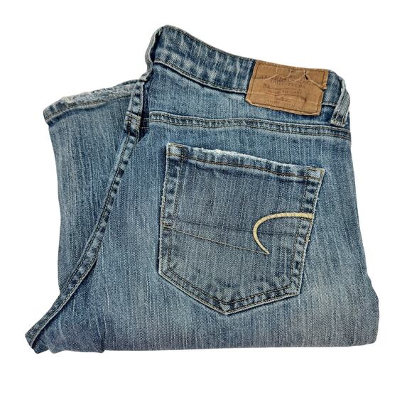 American Eagle Jeans Womens 8 (30x31 ACTUAL) Hipster Bootcut Distressed VINTAGE - Picture 1 of 11